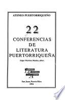 22 conferencias de literatura puertorriqueña