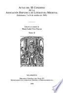 Actas del III Congreso de la Asociación Hispánica de Literatura Medieval