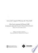 Actes del Congres d'Obertura de l'Any Llull