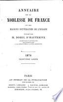 Annuaire de la pairie et de la noblesse de France et des maisons souveraines de l'Europe