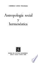 Antropología social y hermenéutica
