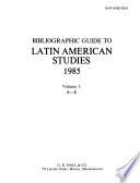 Bibliographic Guide to Latin American Studies