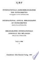 Bibliographie internationale annuelle des mélanges