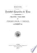 Boletín de la Sociedad Geográfica de Lima