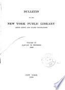 Bulletin of the New York Public Library