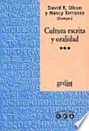 Cultura escrita y oralidad