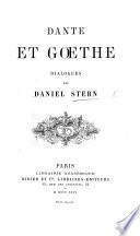 Dante et Goethe. Dialogues