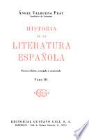 Historia de la literatura española: Epoca moderna