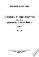 Hombres y documentos de la filosofía española: H-LL
