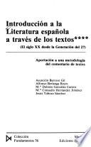 Introducción a la literatura española a través de los textos