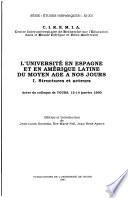 L' Université en Espagne et en Amérique latine du Moyen Age à nos jours