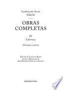 Leopoldo Alas, Clarín, cronología (1852-1901) ; La regenta