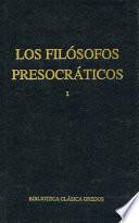 Los filósofos presocráticos I