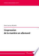 L’expression de la manière en allemand