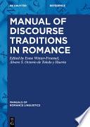 Manual of Discourse Traditions in Romance