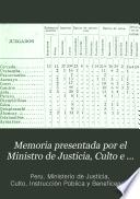 Memoria presentada por el Ministro de Justicia, Culto e Instrucción al Congreso Ordinario