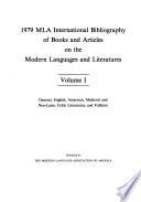 MLA International Bibliography of Books and Articles on the Modern Languages and Literatures