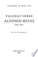 Páginas sobre Alfonso Reyes: (1946-1957)