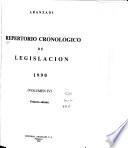 Repertorio cronólogico de legislación