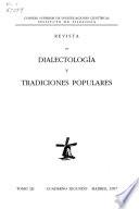 Revista de dialectología y tradiciones populares