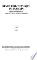Revue philosophique de Louvain
