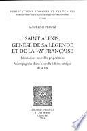 Saint Alexis, genèse de sa légende et de la Vie française