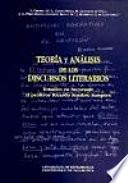 Teoría y análisis de los discursos literarios