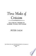 Three Modes of Criticism