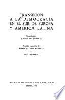 Transición a la democracia en el sur de Europa y América Latina