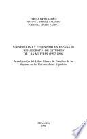 Universidad y feminismo en España: Bibliografía de estudios de las mujeres (1992-1996)